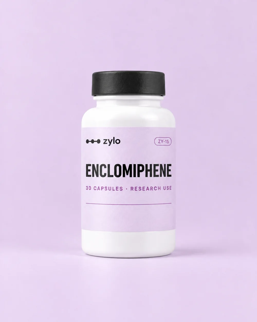 Enclomiphene research bottle — zylo
